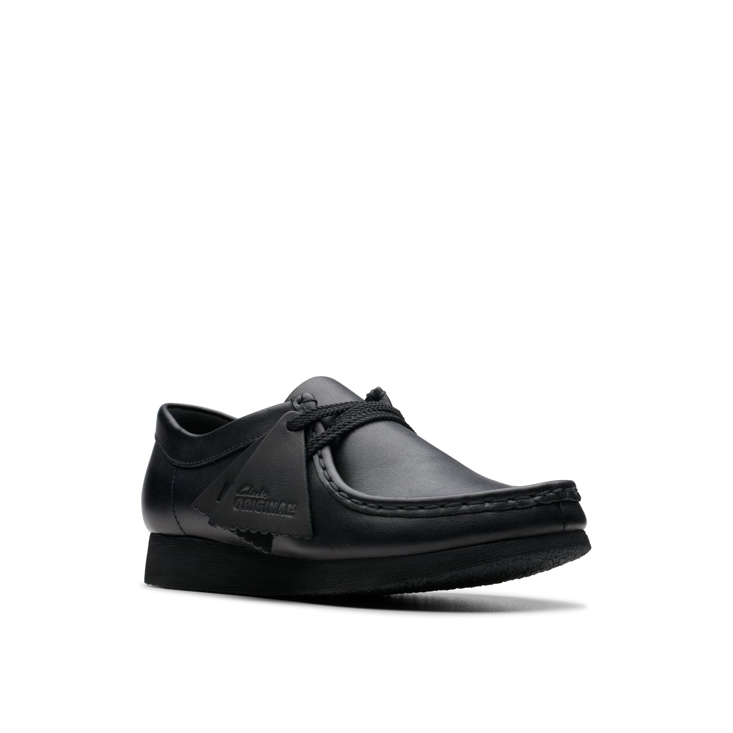 Clarks Wallabee Black Leather kids' shoe – view 7