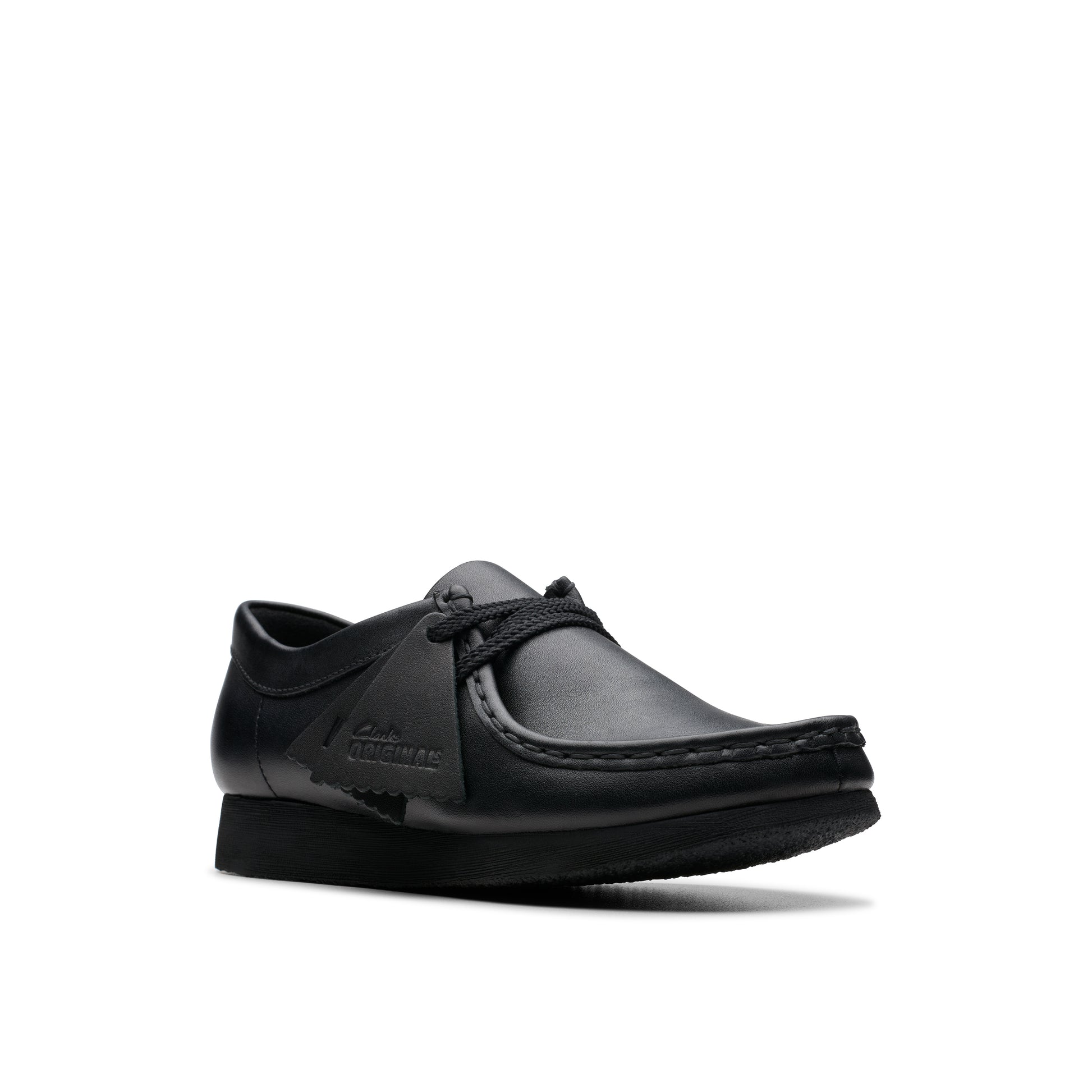 Clarks Wallabee Black Leather kids' shoe – view 7