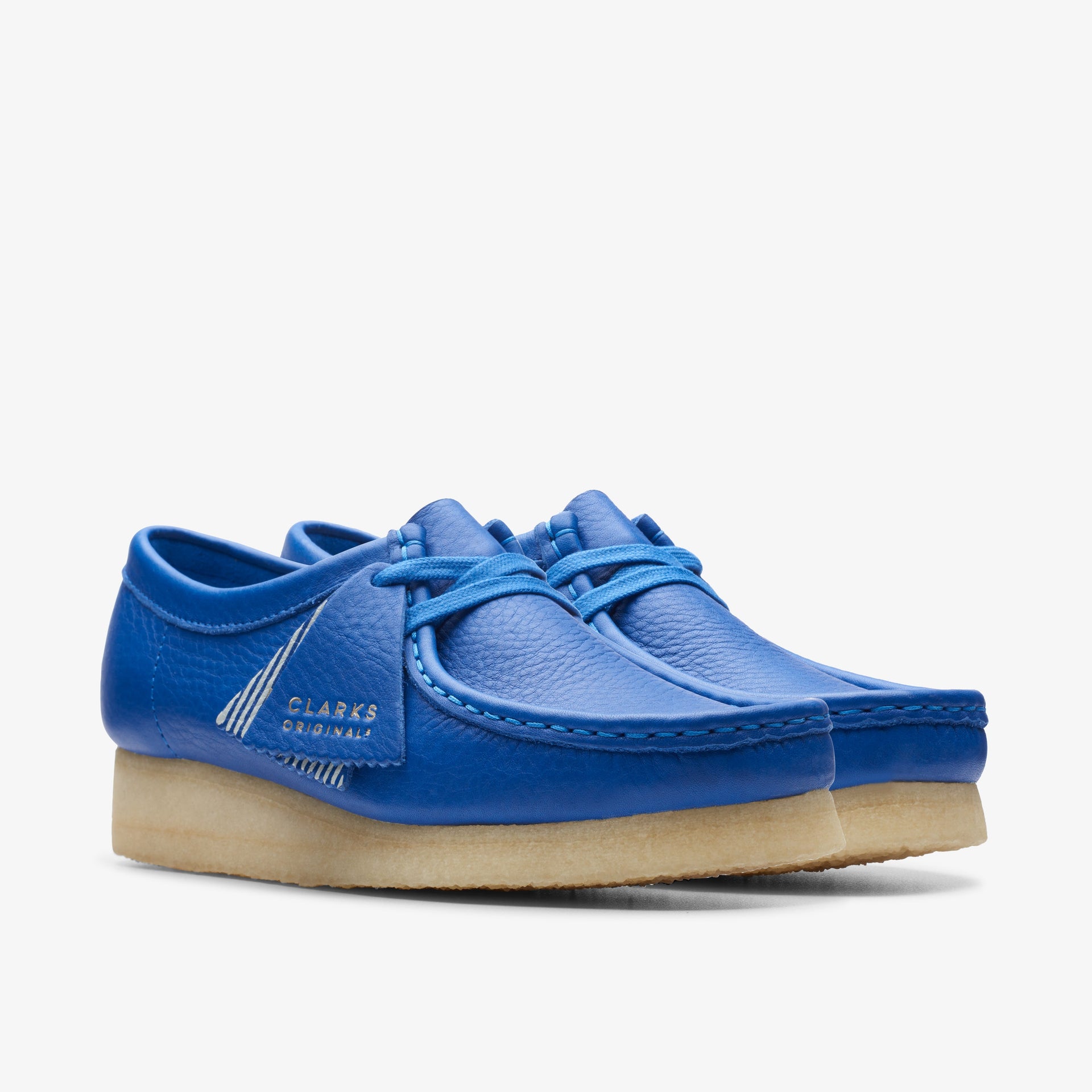 Clarks Womens Wallabee Bright Blue Leather