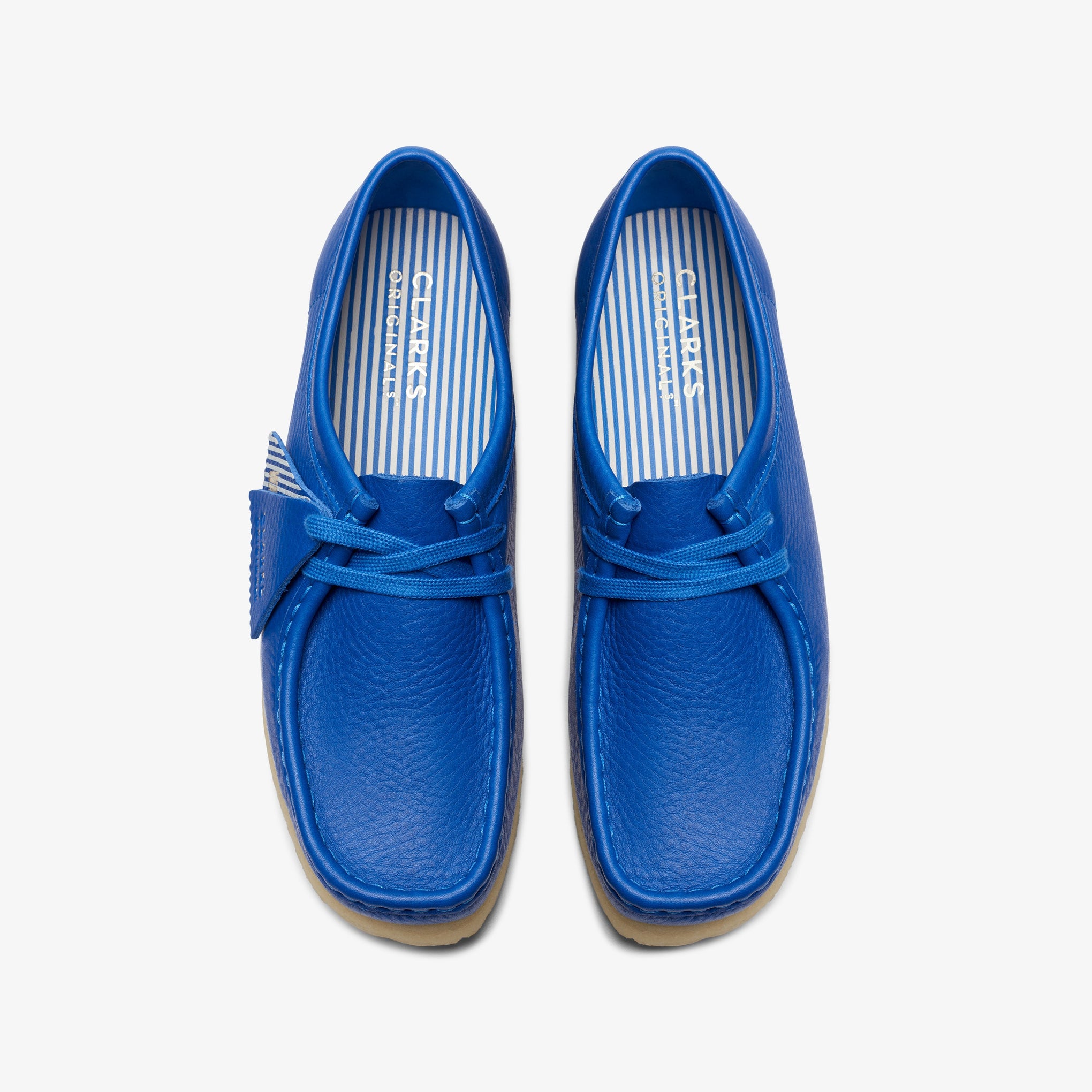 Clarks Womens Wallabee Bright Blue Leather