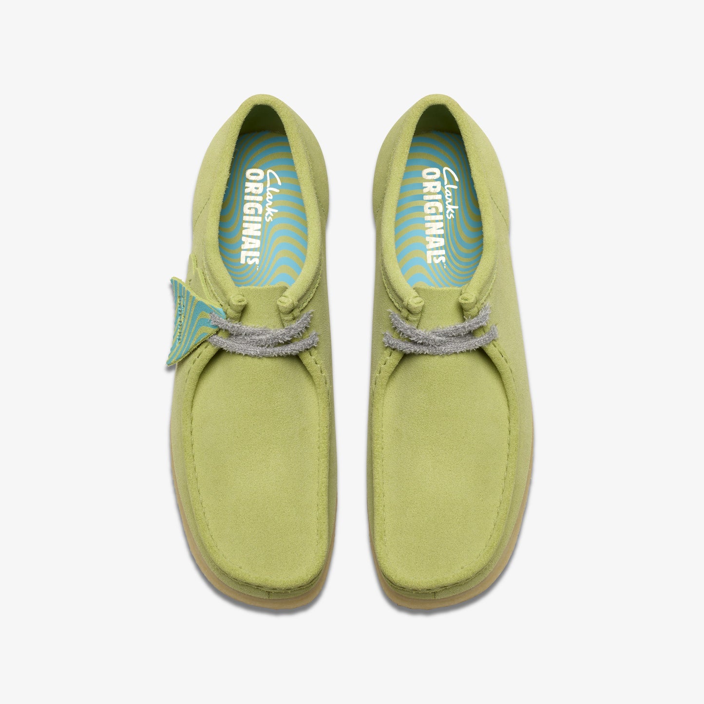 Clarks Mens Wallabee Pale Lime Suede 26175855