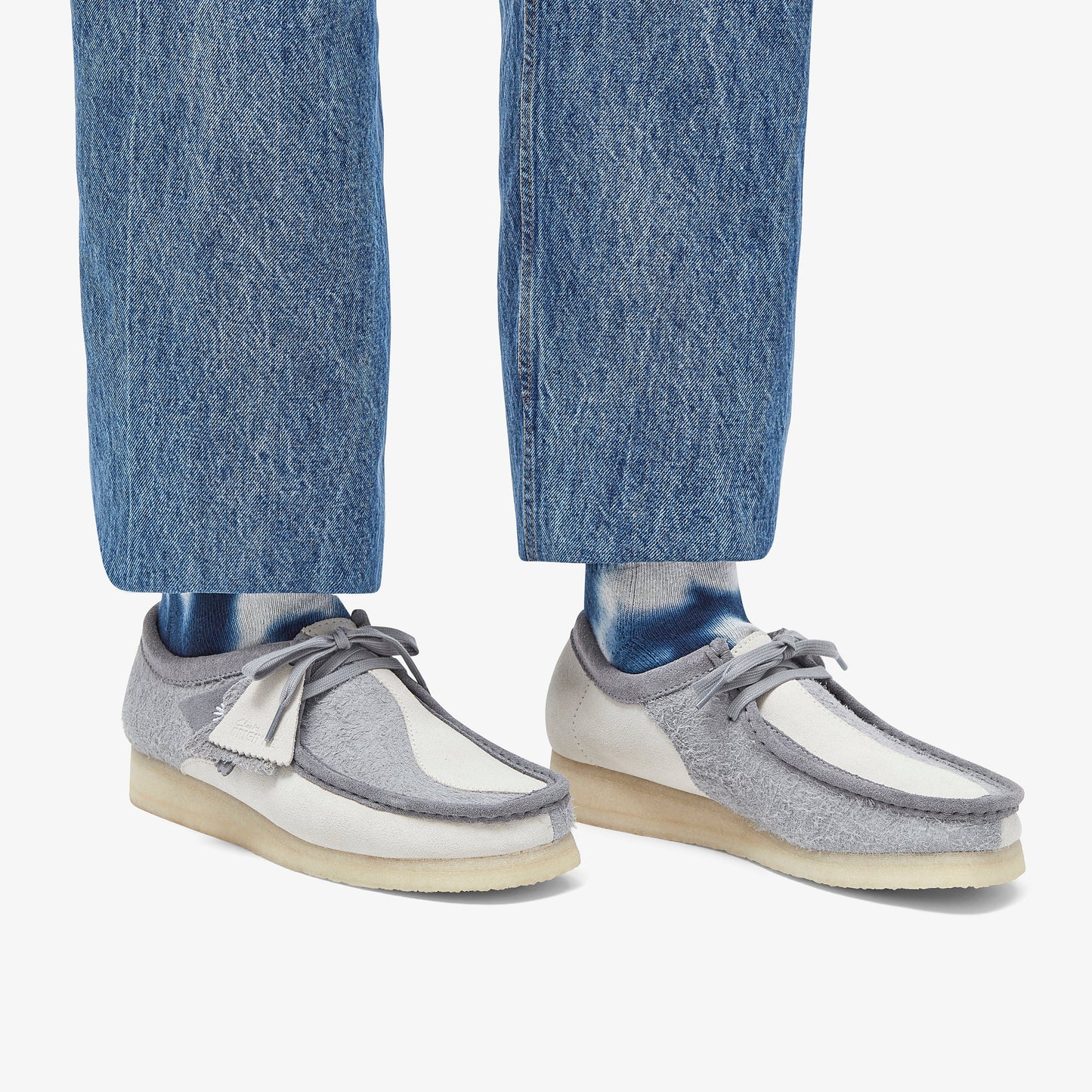 Clarks Mens Wallabee Grey Off White 26176525
