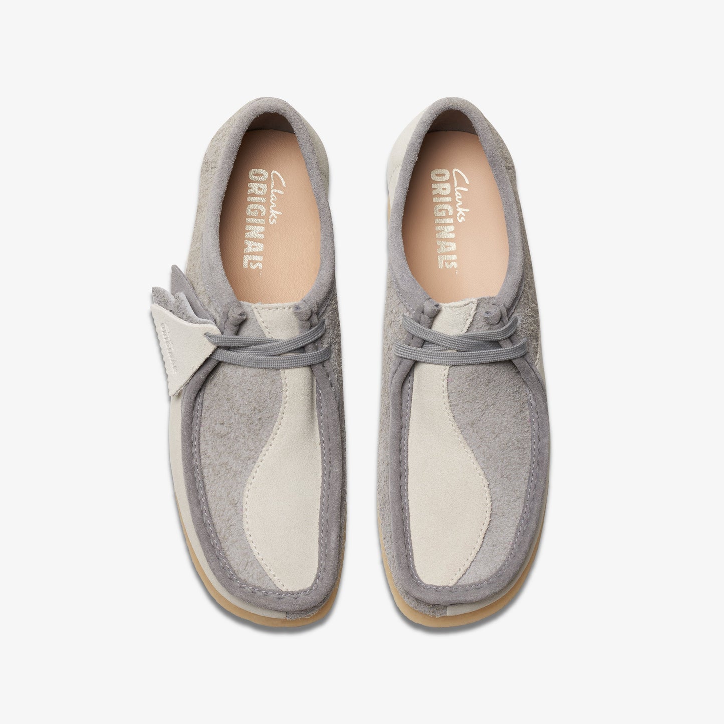 Clarks Mens Wallabee Grey Off White 26176525