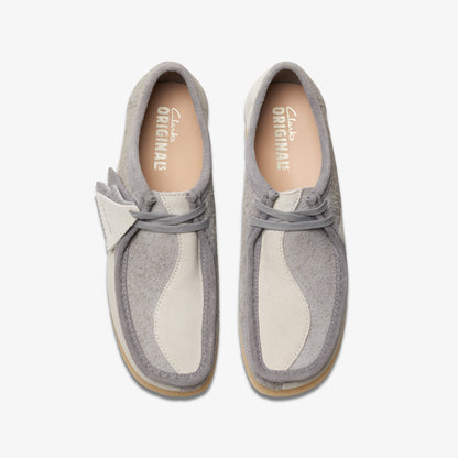 Clarks Mens Wallabee Grey Off White 26176525