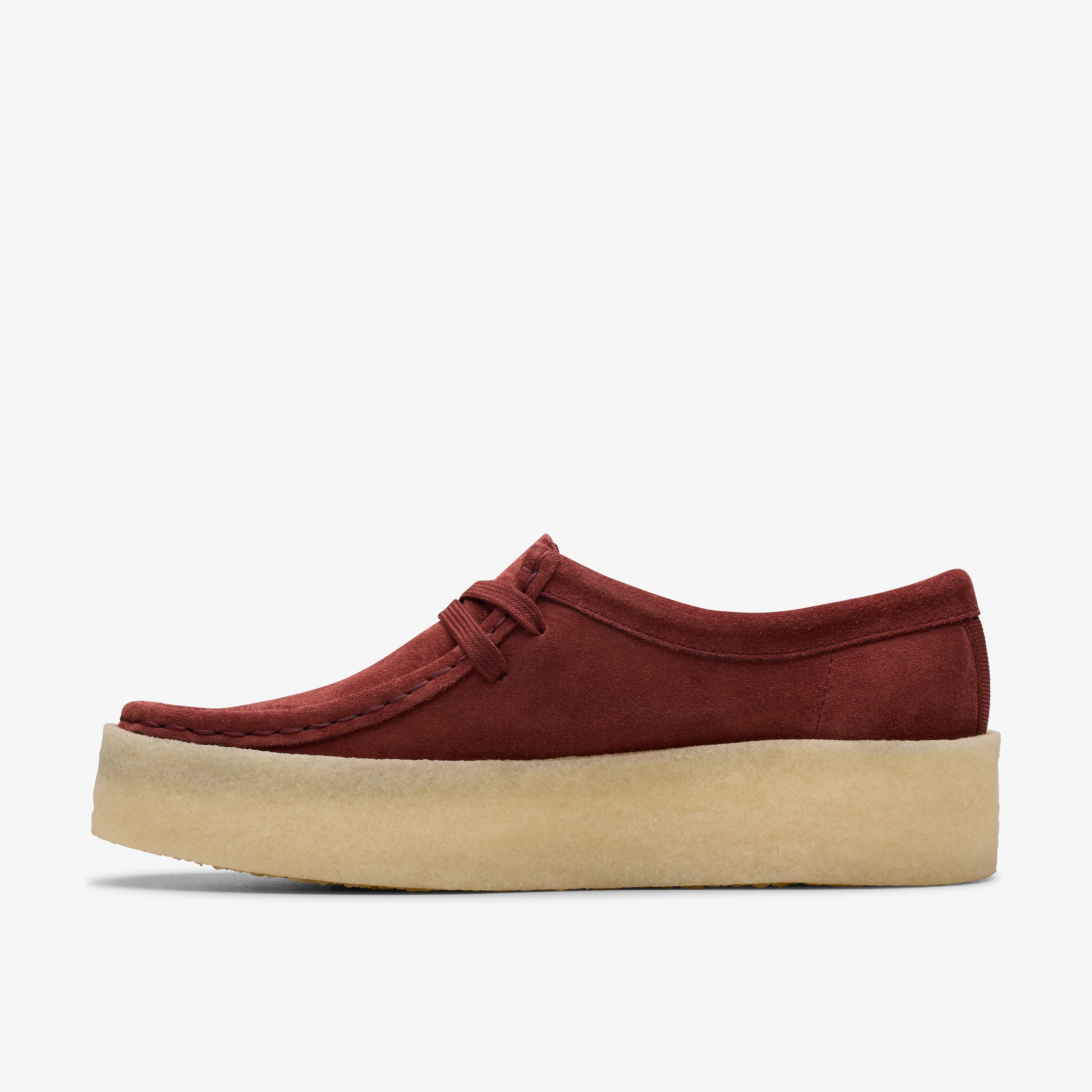 Clarks Womens Wallabee Cup Deep Red Suede 26177713 – Lola's Shoes
