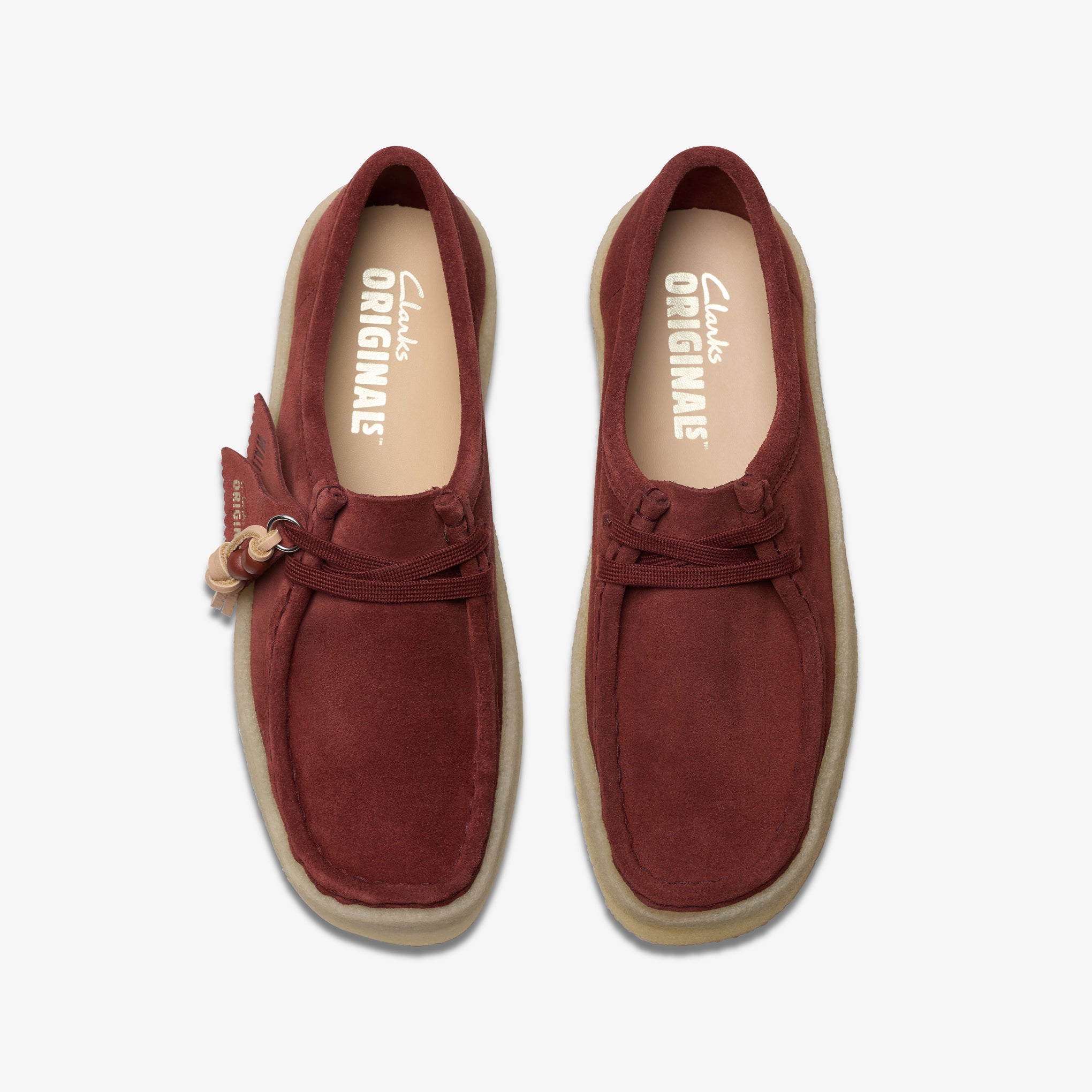 Clarks Womens Wallabee Cup Deep Red Suede