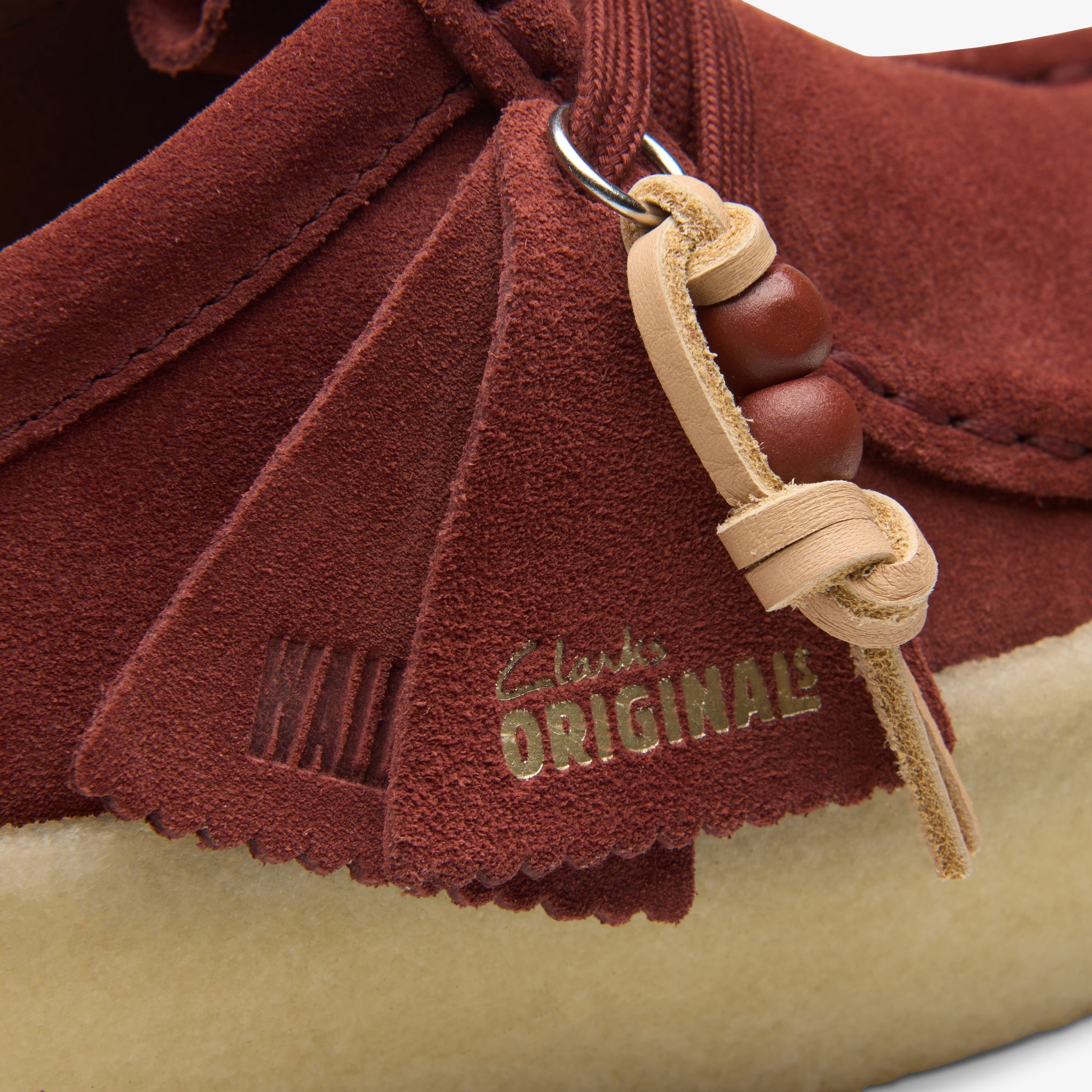 Clarks Womens Wallabee Cup Deep Red Suede