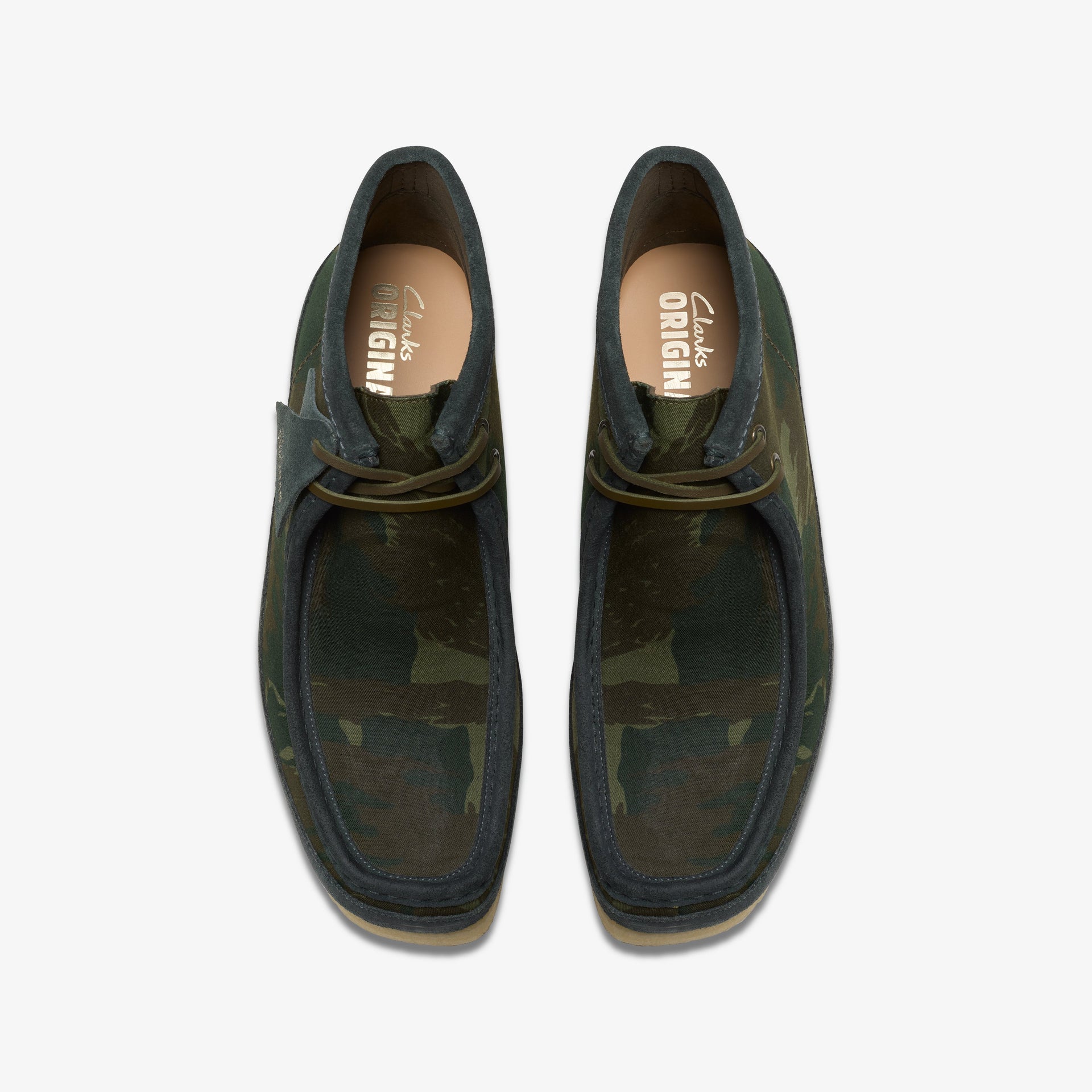 Clarks Mens Wallabee Boot Green Camouflage