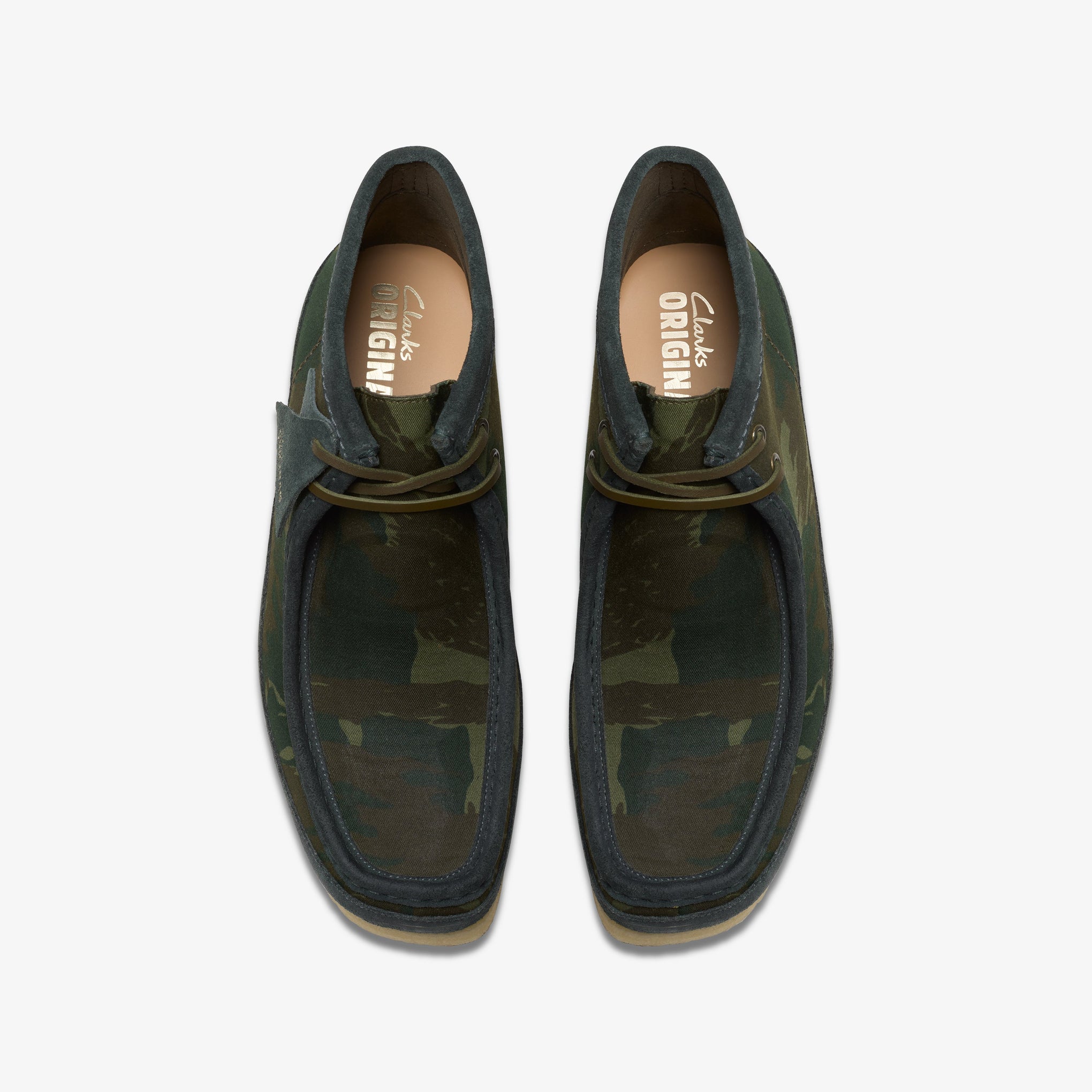 Clarks Mens Wallabee Boot Green Camouflage