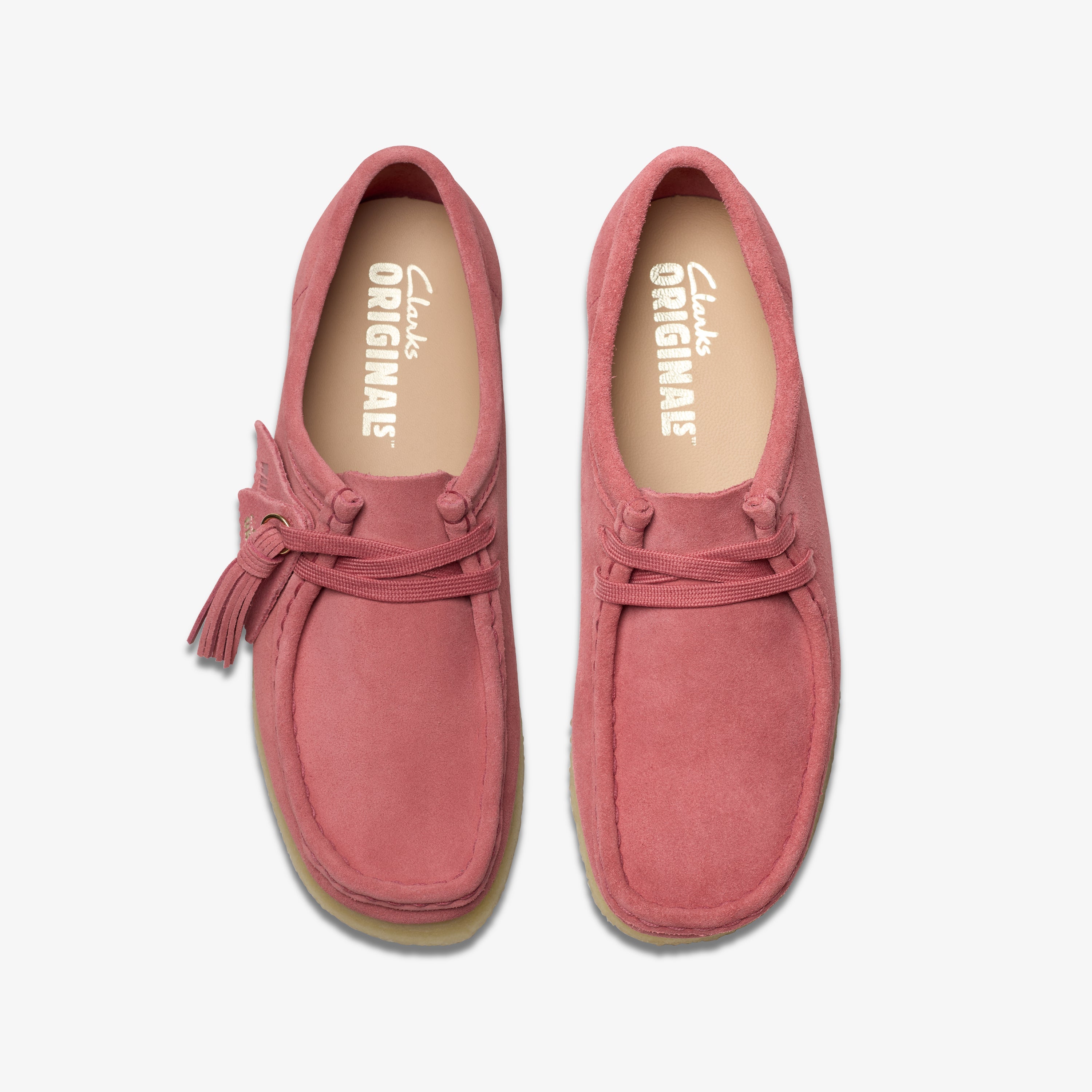 Clarks Womens Wallabee Vintage Pink Suede 26179159 – Lola's Shoes