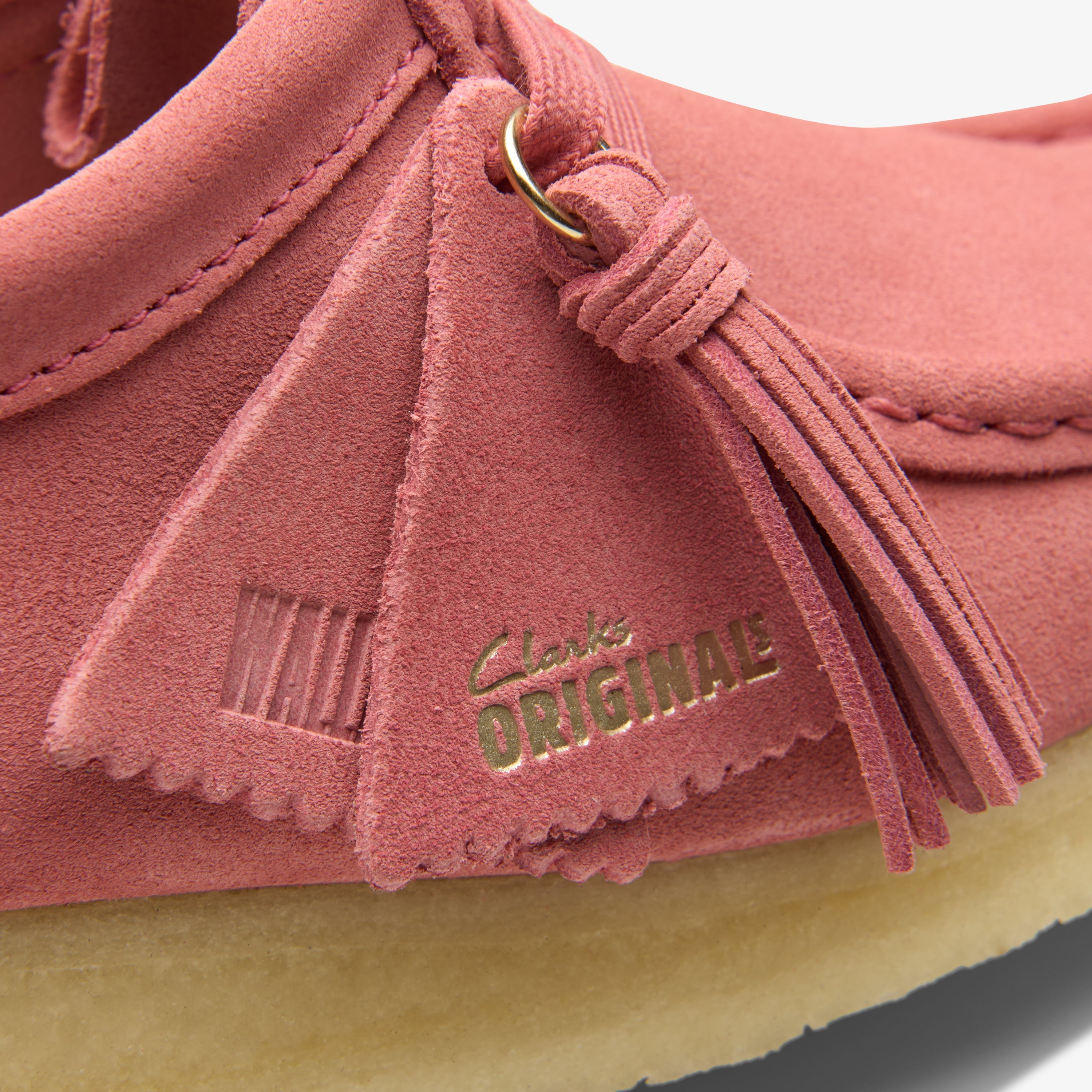 Clarks Womens Wallabee Vintage Pink Suede 26179159 – Lola's Shoes