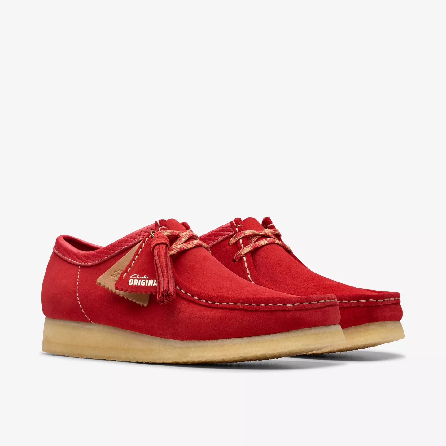 Clarks Mens Wallabee Red Suede 26180195