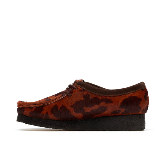 Clark Womens Wallabee Brown Cow Print 26183072