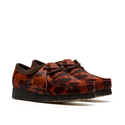 Clark Womens Wallabee Brown Cow Print 26183072