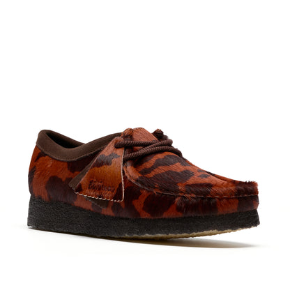Clark Womens Wallabee Brown Cow Print 26183072