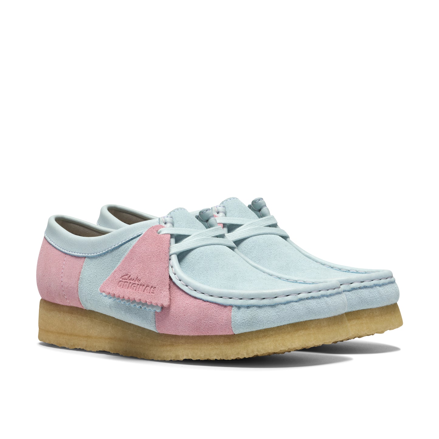 Clark Women's Wallabee Pale Blue Stripe 26185585