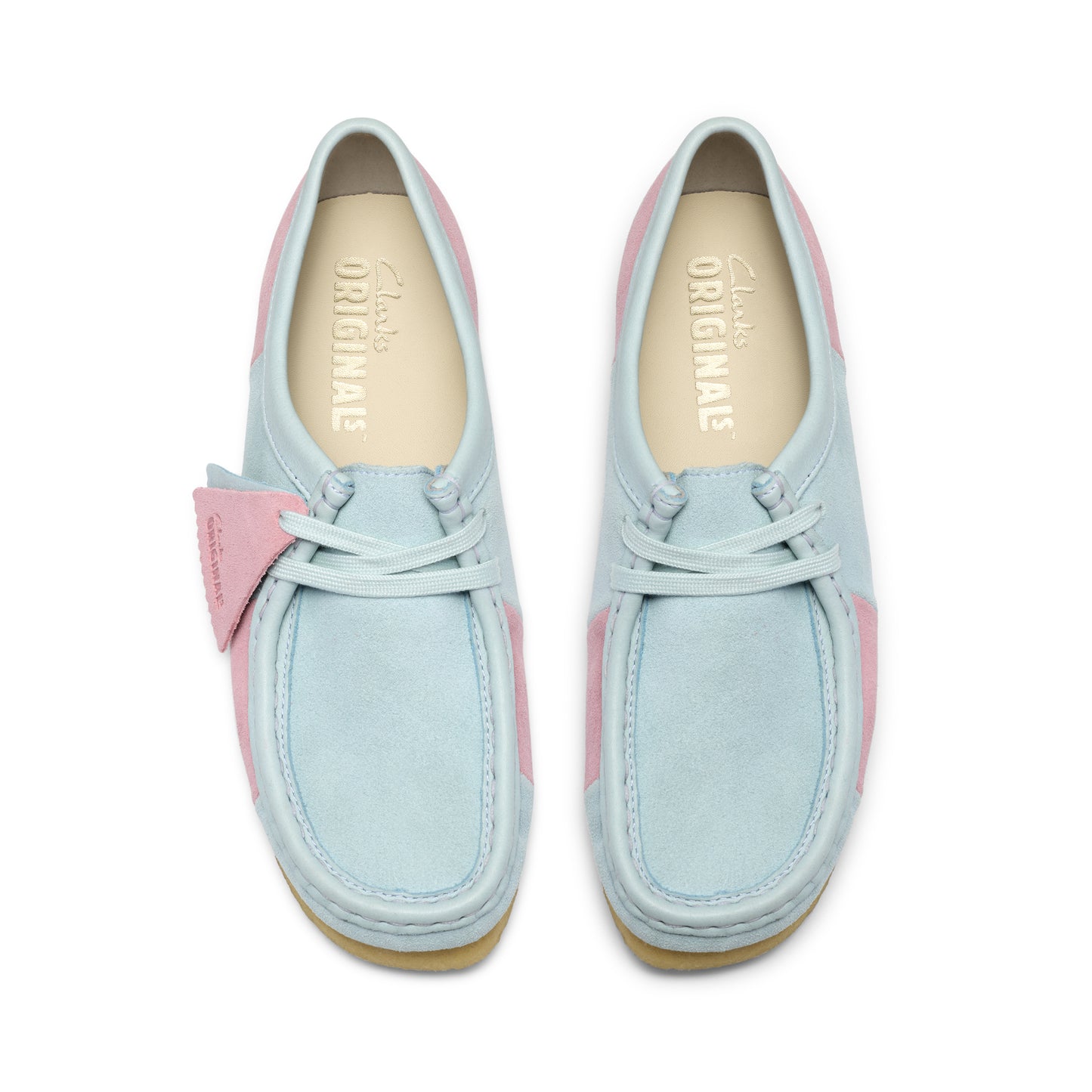 Clark Women's Wallabee Pale Blue Stripe 26185585