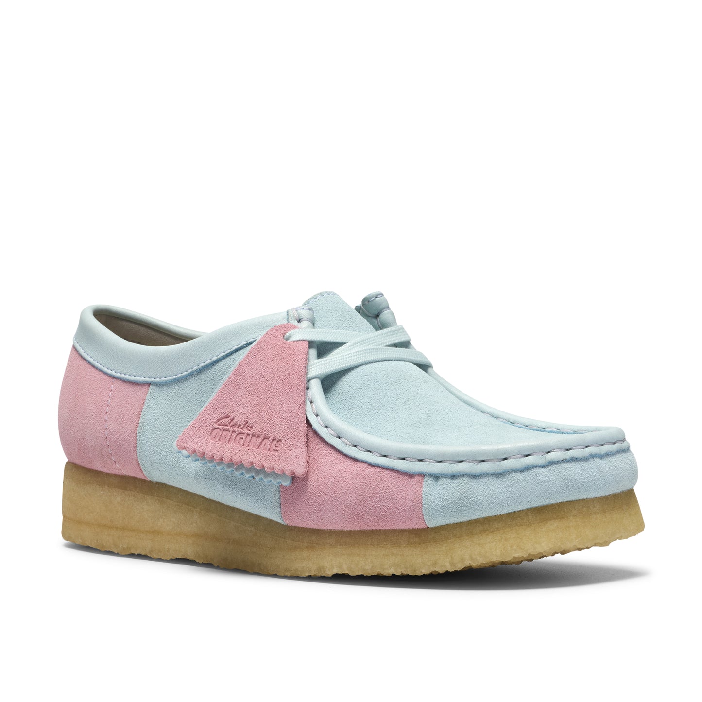 Clark Women's Wallabee Pale Blue Stripe 26185585