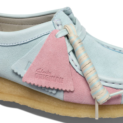 Clark Women's Wallabee Pale Blue Stripe 26185585