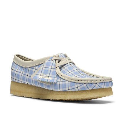 Clark Women's Wallabee Blue Check 26185614