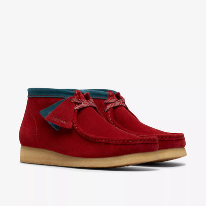 Clark Men's Wallabee Boot Dark Red Suede 26182752